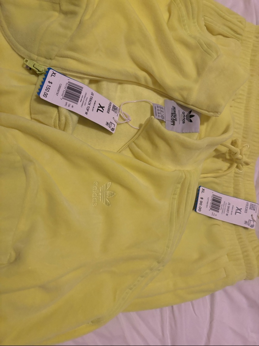 Adidas Jeremy Scott neon Cropped Zip Bra Jacket and Matching Skirt Set - Picture 10 of 16